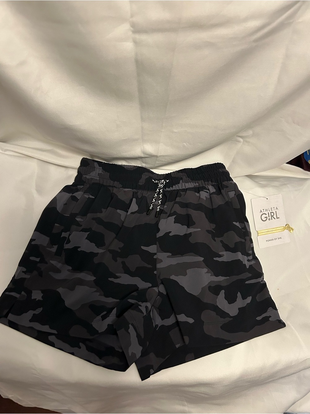 Athleta Black & Gray Camo Performance Shorts